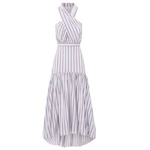 Veronica Beard Radley Halter Dress Womens Size 0 XS Striped Poplin